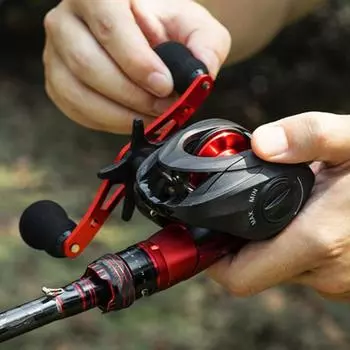 AC2000 Полезное гладкое рыболовное колесо с длительным сроком службы Нескользящая ручка Катушка рыболовное оборудование Left Hand красный