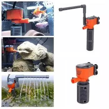 AC220-240V Mini Aquarium Filter Small 3-IN-1 Submersible Pump Fish Tank Built-in Oxygen Filter Pump for Small Aquarium Fish Tank