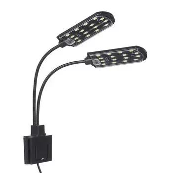 AC220V 10W 32 светодиодный двухконечный светильник для аквариума, лампа для рыбной банки, гибкая, гибкая, угол освещения, белый чёрный