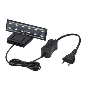 AC220V 6W 12 LED Aquarium Light Fish Jar Lamp White Light Portable Aquarium Light EU Plug чёрный