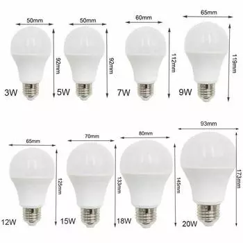 AC220V E27 3W 5W 7W 9W 12W 15W 18W 20W светодиодные лампочки Эдисона с винтовым цоколем, холодный теплый белый свет для домашнего офиса, спальни, декора 3w