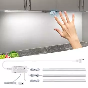 AC220V светодиодный светильник для кухни, ручной датчик, барная лампа, высокая яркость, подсветка, светодиодная трубка для домашнего декора, гардероба 30cm