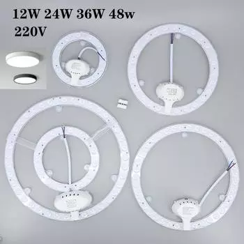 AC 220V 240V 12W 24W 36W 48w белые светодиодные лампы чипы PANEL Circle Light Круглая потолочная панель источник круглая панель Высокое качество 12W