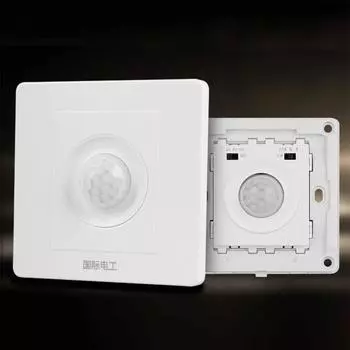 AC 220V LED PIR датчик движения выключатель света инфракрасный датчик обнаружения человеческого тела автоматическое включение выключение света умный выключатель для коридора лестницы 50W белый