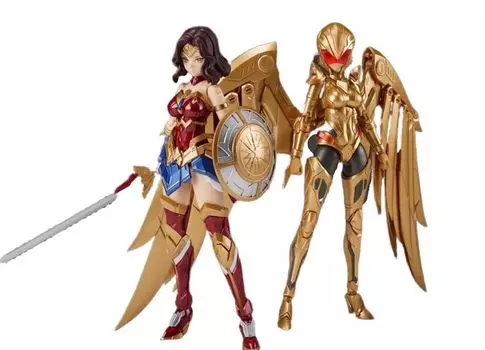 AC] Shoko Hime & DC Wonder Woman 1/10 Подвижная броня Красивая девушка Золотая броня Боевая броня Пластиковая модель с двойным корпусом