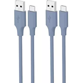 Acbands USB Type C cable [Set of 2 / 1m blue] QC3.0 compatible 3A silicon material flexible data cable USB-A&USB-C Smooth and soft data cable