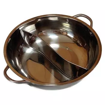 Accel полированный IH совместимый роскошный горшок из нержавеющей стали разделенный горшок горшок 30 см IH совместимый с газовым огнем 2-цветный двуручный [Accel]