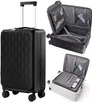 Access Carry Front Carry Double TSA Lock Молния Business Small с карманом S [ABIBA] 2-сторонний стоячий, 4-сторонний чемодан, кейс, многофункциональный открытый,