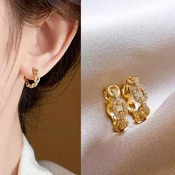 Accessible Luxury Chain Female Best Selling Summer Niche Style Unique Geometry Gold Chain Earrings