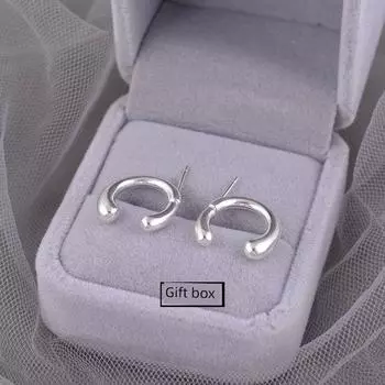 Accessible Luxury Earrings for Women Special-Interest Design Classy Ear Ring Sterling Silver Earrings Cold Wind Graceful Earrings 2025 New Arrival Small c after hanging earrings + velvet box