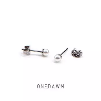 Accessible Luxury F136 Pearl Pin Stud Earrings Elegant Titanium Alloy 3mm Pearl + Rod Thick 0.8 * Rod Total Length 11mm