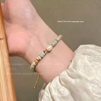 Accessible Luxury Pearl Female Dopamine Niche Style Natural Shoushan Stone Single Layer Shoushan Stone Freshwater Pearl