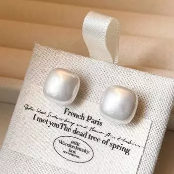 Accessible Luxury Square Women s Best Selling Fancy Elegant Stud Earring White sugar large