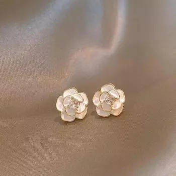 Accessible Luxury Women s Best Selling Fancy Earrings Elegant Camellia White set with Camellia