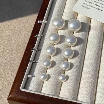 Accessible Luxury Women s Retro Earrings Classy Baroque Pearl 8mm Shijia milk white pearl-Silver Needle