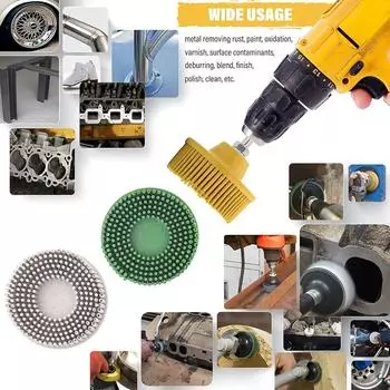 Accessories 1/4 Shank Bristle Disc Multi-functional Wear-resistant Coating Removal Disc Universal Rubber Sanding Disc