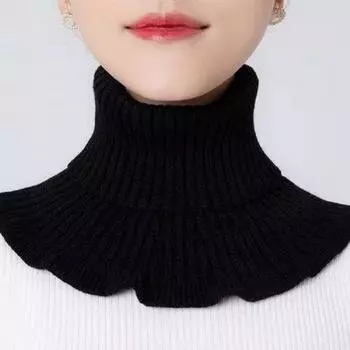 Accessories Scarf Accessories Female Wool Scarf Fake Collar Knitted Bib Korean Style Scarves серый