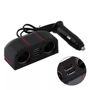 Accessory Car Charger Splitter Black DC12V-24V Dual USB New Power Adapter Practical Quality Replacement 12V Outlet 2 Way CHINA
