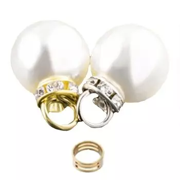 Accessory Parts Pearl Charm Rondelle Ring Included Gold 70 Pieces Silver 20 Pieces Total 90 Pieces Handmade Crafts DIY with Ring 2 Colors 90 Pieces