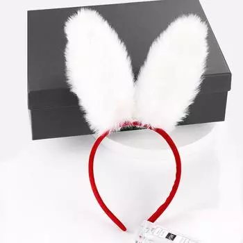 Accessory Plush Headgear Headwear New Year Headband Korean Style Hair Hoop Girl Rabbit Ear Hairband D