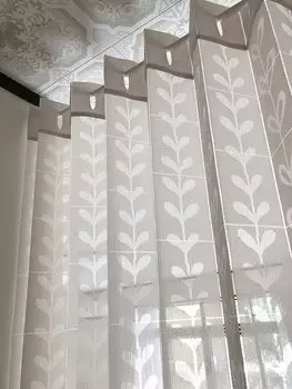 Accordion Room Adjustable 150 x 250 Scandinavian Heart Leaf KL27001 Curtain, Flap-Flap, Divider, Noren, Heat-Shielding, Length, cm, Style, Pattern,