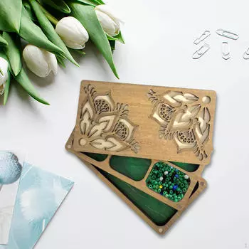 Лоток для классификации счетов, Деревянная доска с крышкой для хранения Коробка для экрана 16.5cmx8.8cmx2.5cm