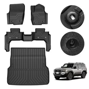 ACE LIGHTING Toyota Land Cruiser 250 Series 5 Seater Коврик для пола Второй коврик Коврик для багажника Land Cruiser250 Автомобильный коврик Полный комплект GDJ250W Коврик для багажника TRJ250W Багажник