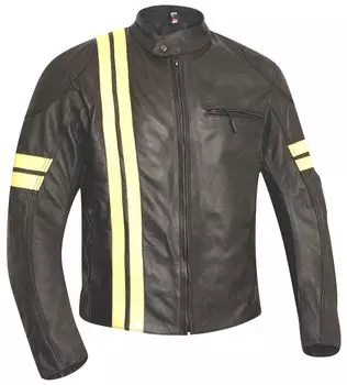 Ace Мотоцикл Кожаная Куртка Мотоцикл Классический Винтаж Ретро Мода Очень Мягкий M чёрный