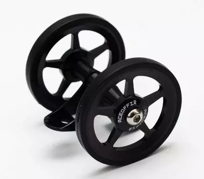 Aceoffix Easy Wheel Fender Double Wheel for Brompton Folding Bike Mudguard Wheel Bicycle Accessories Black Big Black