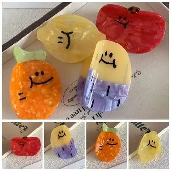 Acetate Acetic Acid Fruit Hair Claw Lemon Vegetable Shark Clip Creative Cute Hair Clip Daily A