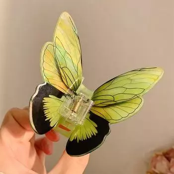 Acetate Hair Clips Fairy Sweet Shark Clip Cute Butterfly Hair Claw Vacation тёмно-синий