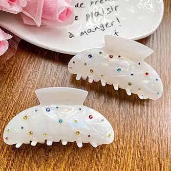 Ацетат День святого Валентина бриллиантовые когти для волос модные корейские милые крабовые зажимы для волос для женщин