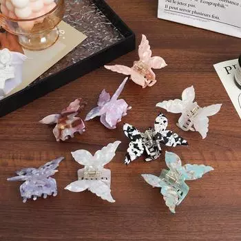 Ацетатная бабочка для волос, красочные французские инструменты для укладки волос, аксессуары, ретро-элегантные зажимы для волос, женские милые шпильки