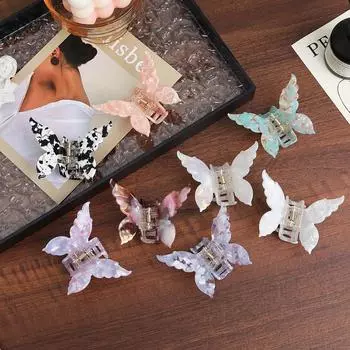 Ацетатная бабочка для волос, красочные французские инструменты для укладки волос, аксессуары, ретро-элегантные зажимы для волос, женские милые шпильки