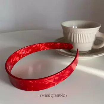 Ацетатная повязка на голову Красный обруч для волос Резинки для волос для девочек и женщин Французский стиль Модные аксессуары для волос