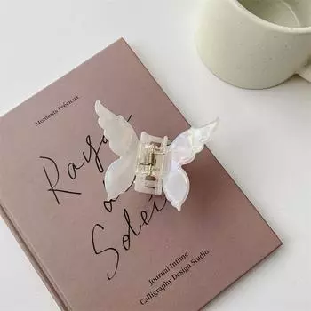 Ацетатная смола Заколка-краб для волос Милая фея Бабочка Заколка-клип Градиент Тай-дай Цветные аксессуары для волос Заколки для женщин Девочек Size fits all