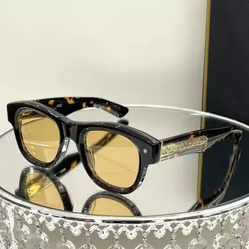 Ацетатные солнцезащитные очки CAAN для мужчин и женщин в овальной оправе, высокое качество, роскошные модные очки ручной работы в японском ретро-стиле для отдыха на открытом воздухе, брендовые очки UV400 AS PICTURE