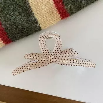 Ацетатный бант в горошек, заколка-краб для волос, большой размер, пластиковые зажимы-акулы, милые элегантные женские аксессуары для волос