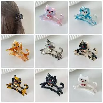 Acetic Acid Acetate Animal Cat Hair Claw Shark Clip Fashion Rhinestone Hair Clip Daily D