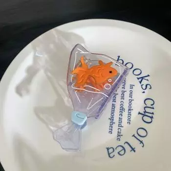 Acetic Acid Bow Hair Clip Transparent Big Hair Claw Funny Small Goldfish Acetate Hair Claw Female style 1