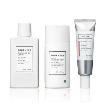 Acid Tuveil Balancing GA Lotion Retino Shot Cream Nano Emulsion Deep Fine Moisturizing [Azelaic Retinol] Best-Selling Set 100mL, Pre-Lotion, 0.1 30g,