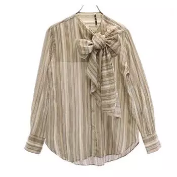 ACNE STUDIOS Рубашка с длинным рукавом с узором в полоску 38 Бежевый Женская Б/у