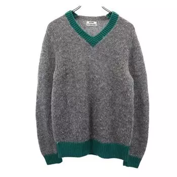 ACNE STUDIOS wool blend Long sleeve V neck knit XS Gray sweater Men s Used