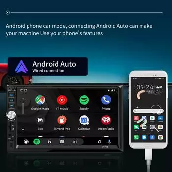Acodo 7-дюймовый автомобильный радиоприемник MP5, проводной Carplay, Android Auto, 2Din, мультимедийный проигрыватель 7012B, Mirror Link, Bluetooth-соединение, TF FM