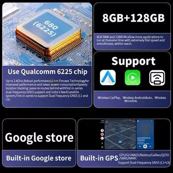 Acodo AI Box Wireless CarPlay Android Auto Mlrrorlink Android13 Автомобильный адаптер Plug and Play 3 в 1 Использует чип Qualcomm 6225 8G 128G