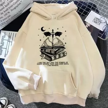 Acotar Hoodie Женские зимние эстетические толстовки L бежевый