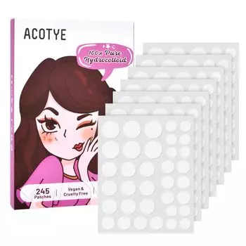 ACOTYE pimple patches 245pcs Acne patches Comedone patches 255 pieces Acne patches Tea tree salicylic acid Day use Night use oil, +