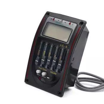 Acoustic Guitar Pickup 5 Band Preamp EQ LC-5 Equalizer Tuner Piezo Pickup Suitable for Enhancing Sound Performances красный