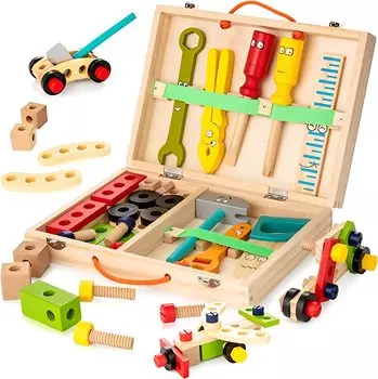 Across Rainbow Toy Boys 3 Years Old Birthday Gift Ranking Play Carpenter Wooden Toy Cultivate Creativeship В комплекте с ящиком для хранения в японской упаковке
