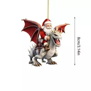 Acrylic 2023 Fun Santa On Dragon Christmas Decoration For Car Festivities Interior 1